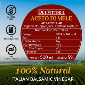 Due Vittorie Italian gourmet vinegar origin emphasizes quality ingredients