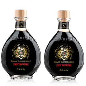 Due Vittorie Oro Gold balsamic bottle on kitchen counter showing smooth flavor for salads