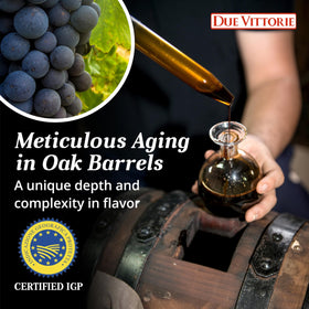 Label shows IGP certification for Due Vittorie Oro Gold balsamic