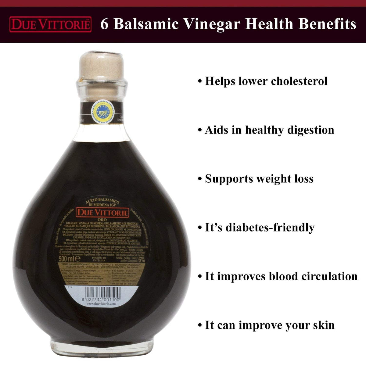 Due Vittorie Oro Gold balsamic pour adds a glossy drizzle.