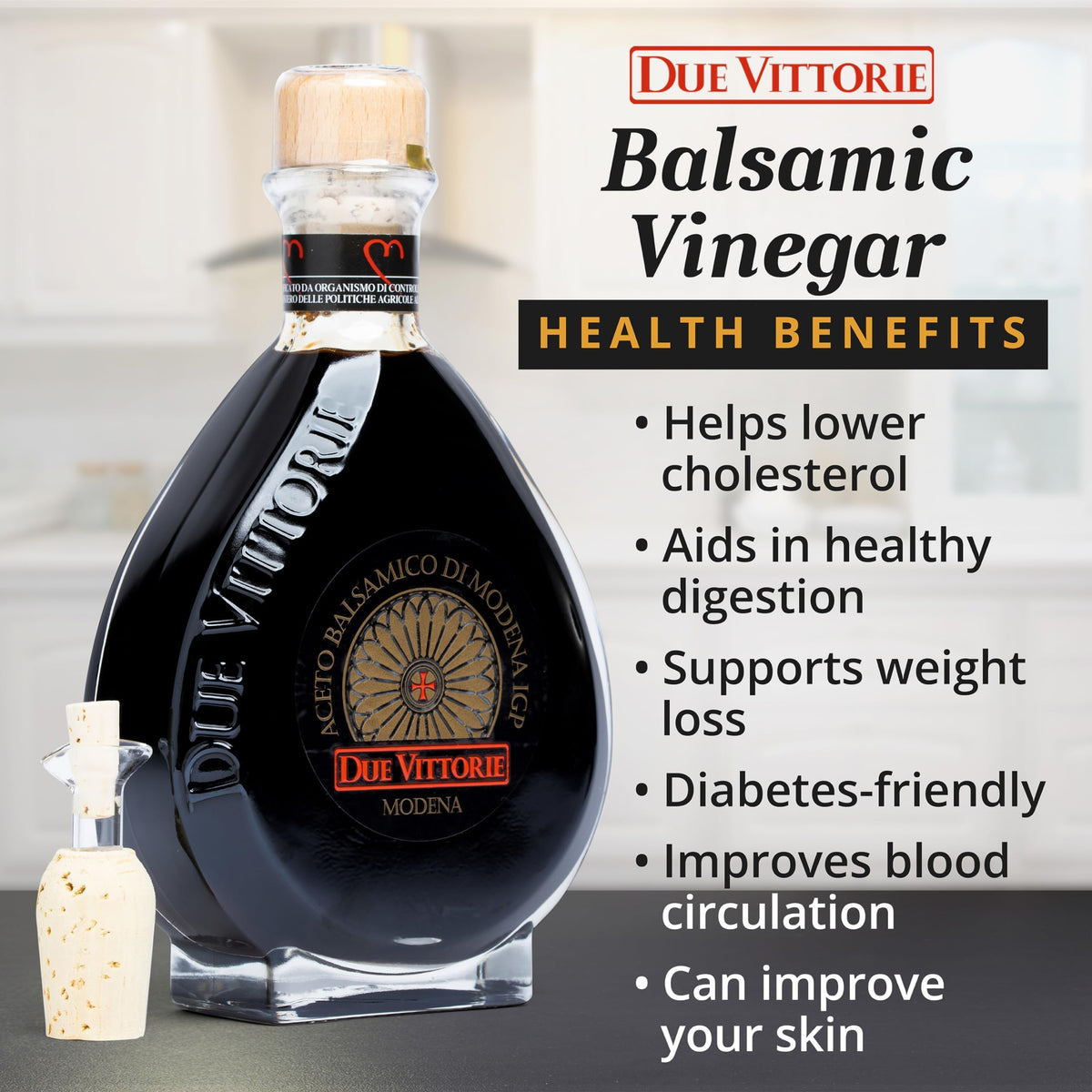 Gift-pack presentation of Due Vittorie Oro Gold balsamic for gifting