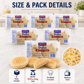 Duffy's Crumpets morning ritual, satisfying breakfast or snack option.