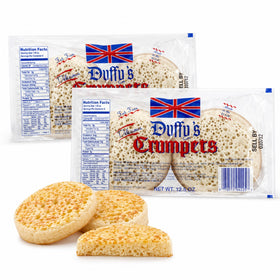 Duffy's Crumpets with soft and airy texture, ideal for toasting.