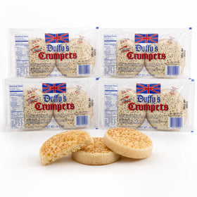 Duffy's Crumpets soft and airy bite, ideal for toasting to a golden finish.