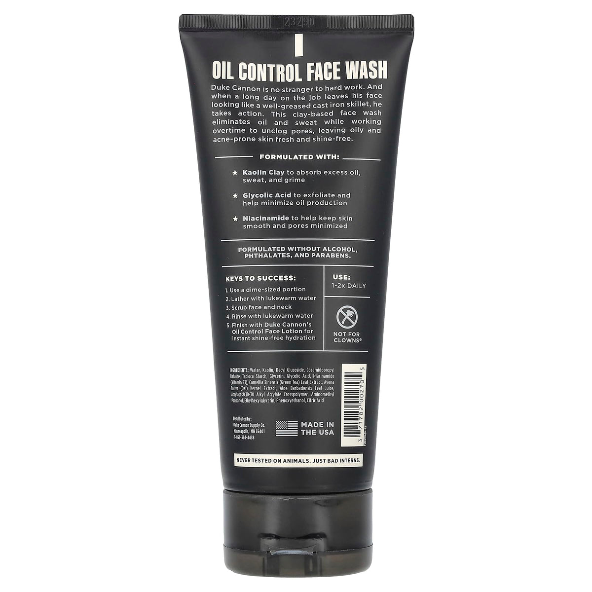 Close-up of Duke Cannon Wash Face Oil Control texture reveals lightweight formula