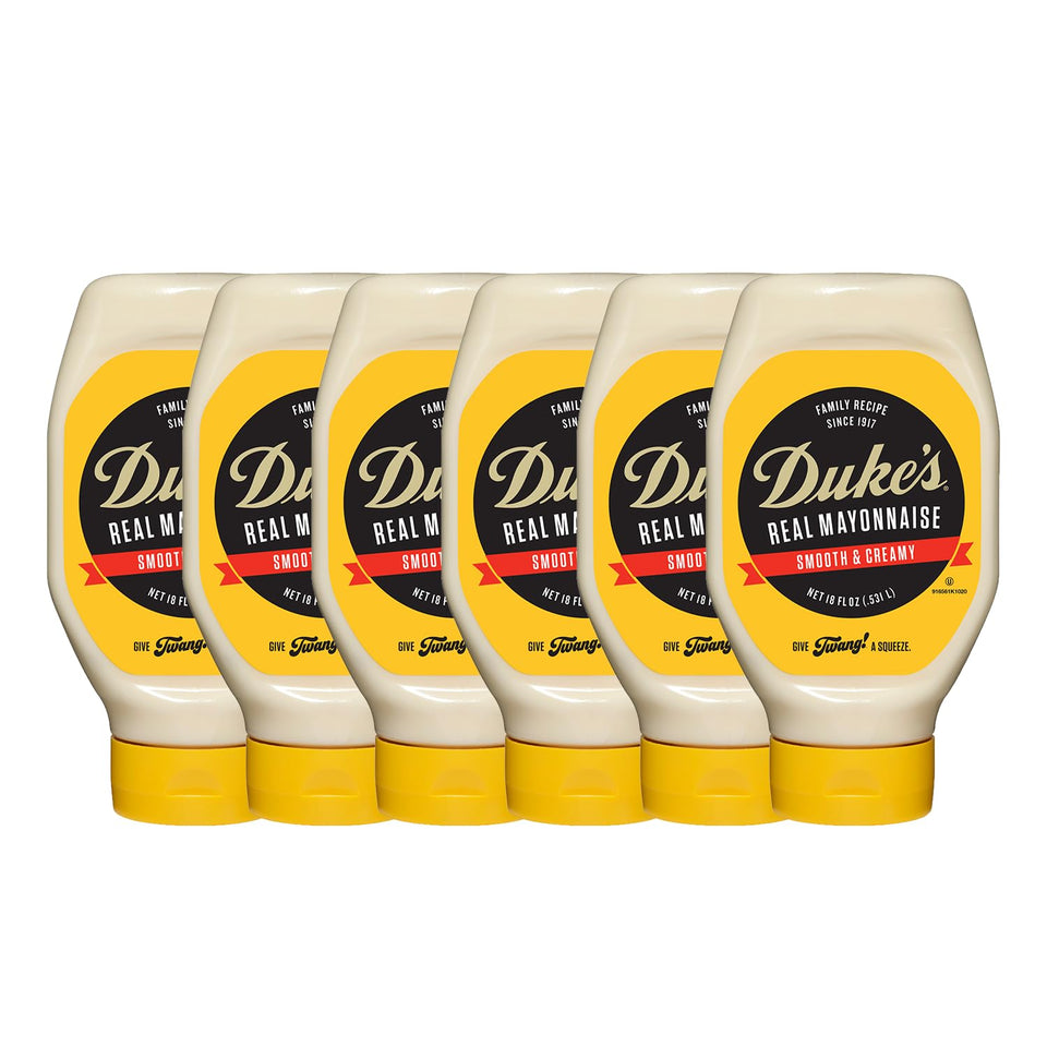 Duke’s Mayo squeeze bottle showing original label for versatile kitchen use.