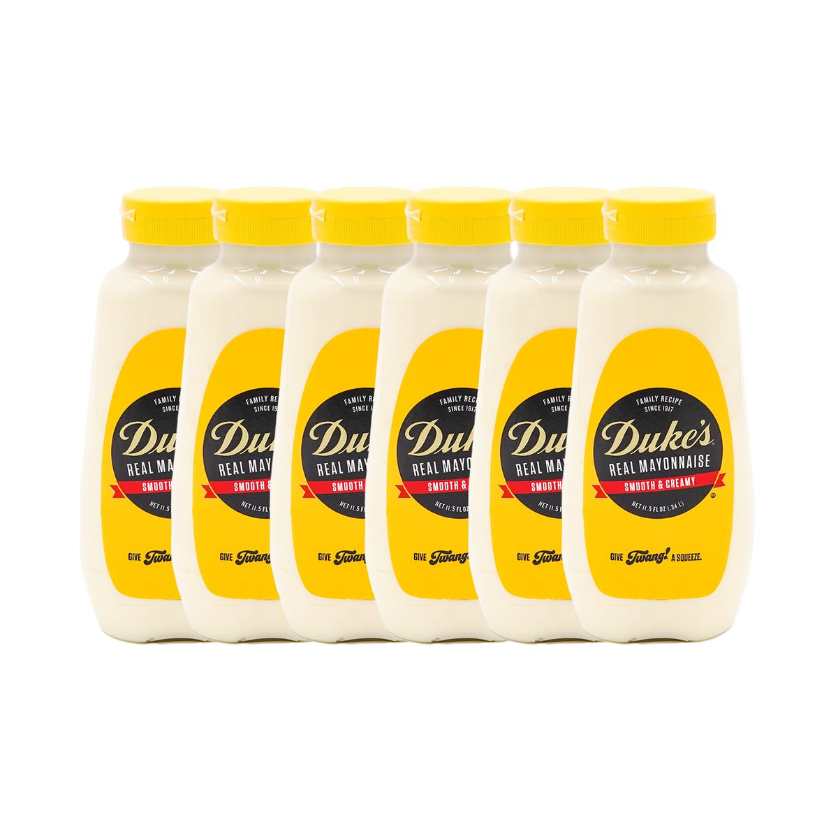 DUKE'S Real Mayonnaise squeeze bottle front view, ready for quick sandwiches