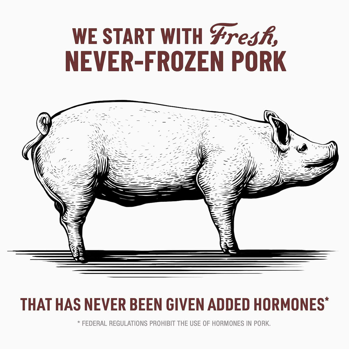 DUKE'S gluten-free pork snacks, close-up showing 7g protein per serving.
