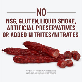 DUKE'S Shorty Sausages gluten-free claim on label.