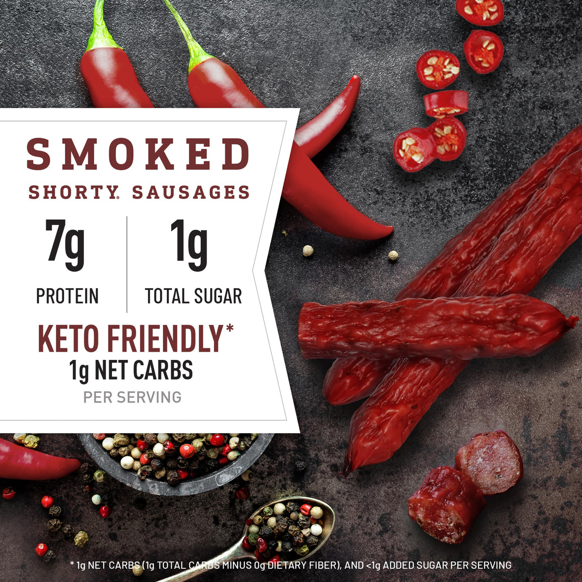 DUKE'S Shorty Sausages serrano oil infusion and hickory smoke aroma close-up.