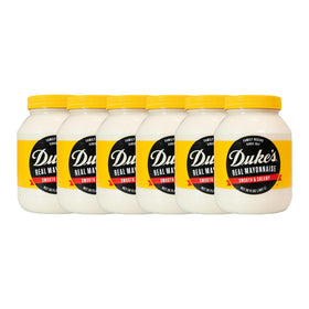 Duke's Real Mayonnaise jar shows smooth, creamy texture perfect for sandwiches.