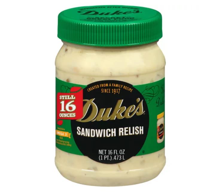 DUKE'S Sandwich Relish jar front view highlights bold flavor for quick sandwich upgrades.
