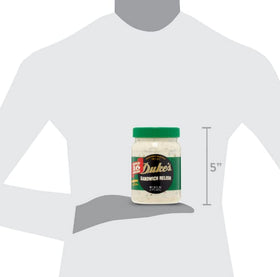 DUKE'S Sandwich Relish sandwich assembly shot suggests versatile topping option.