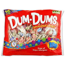 Dum Dums 180 ct bag with assorted flavors for sharing at events.