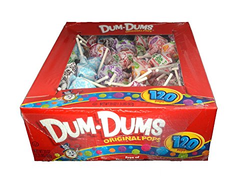 Dum Dums lollipops 120-box on display, ideal for party favors and sharing