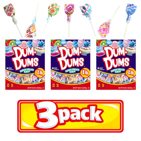 Dum Dums Super Treats variety bag display of colorful lollipops for parties