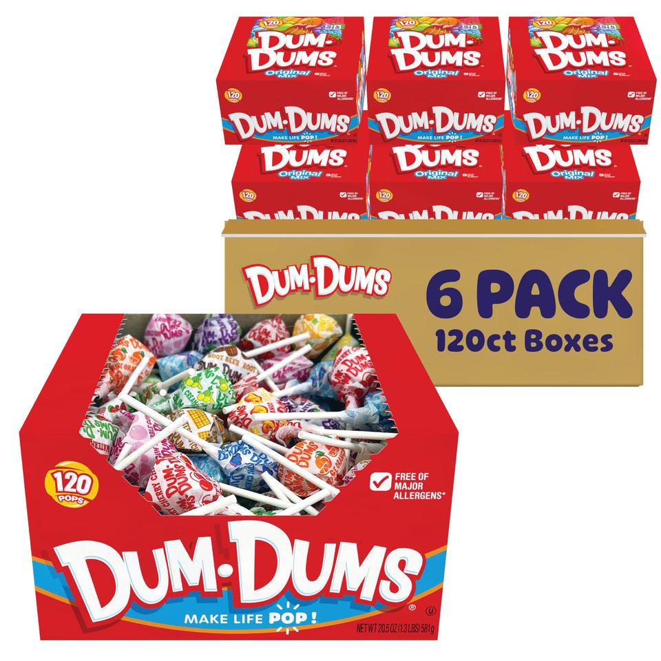 Dum Dums display boxes arranged for countertops and staff rooms