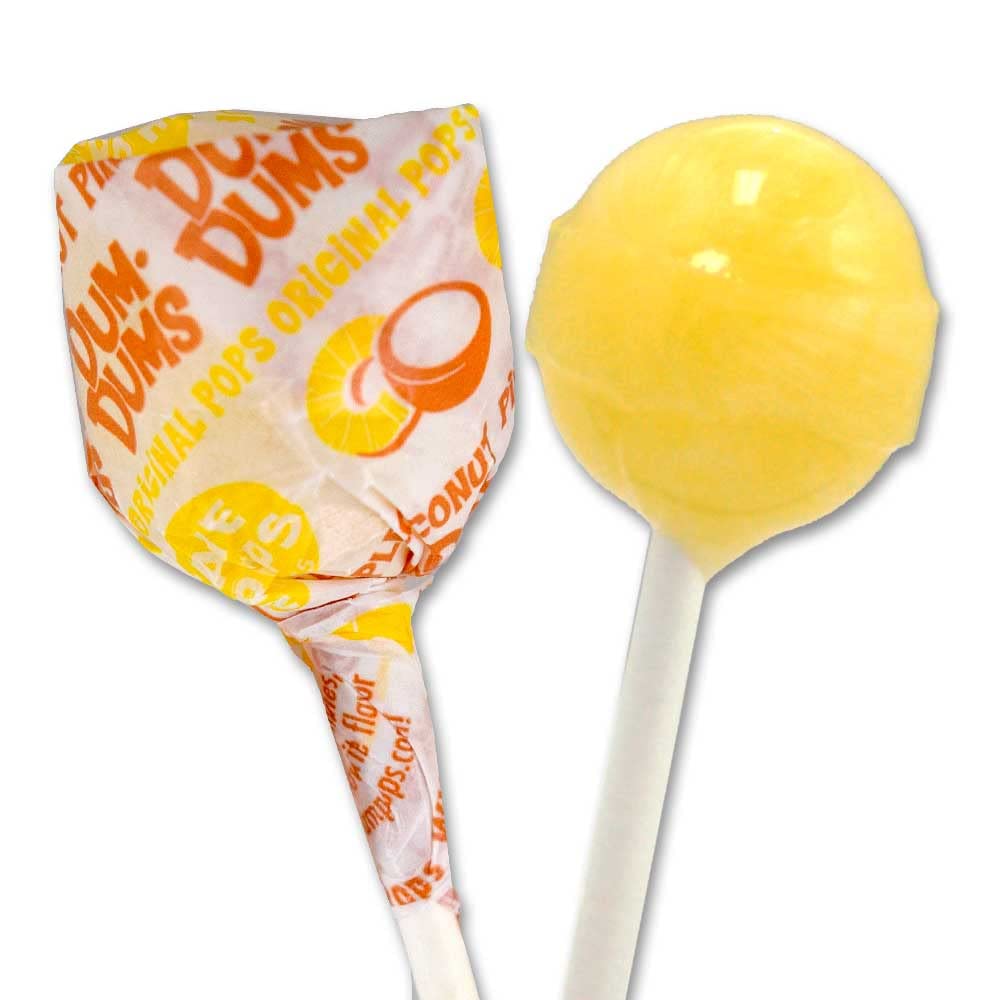 Dum Dums Pineapple Coconut bulk bag of 50 lollipops ready for use