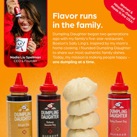 Fresh ginger and sauce pairing in Dumpling Daughter Ginger Soy