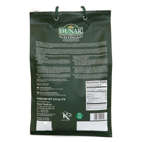 Dunar Elonga Basmati Rice grains close-up shows smooth texture ideal for biryani