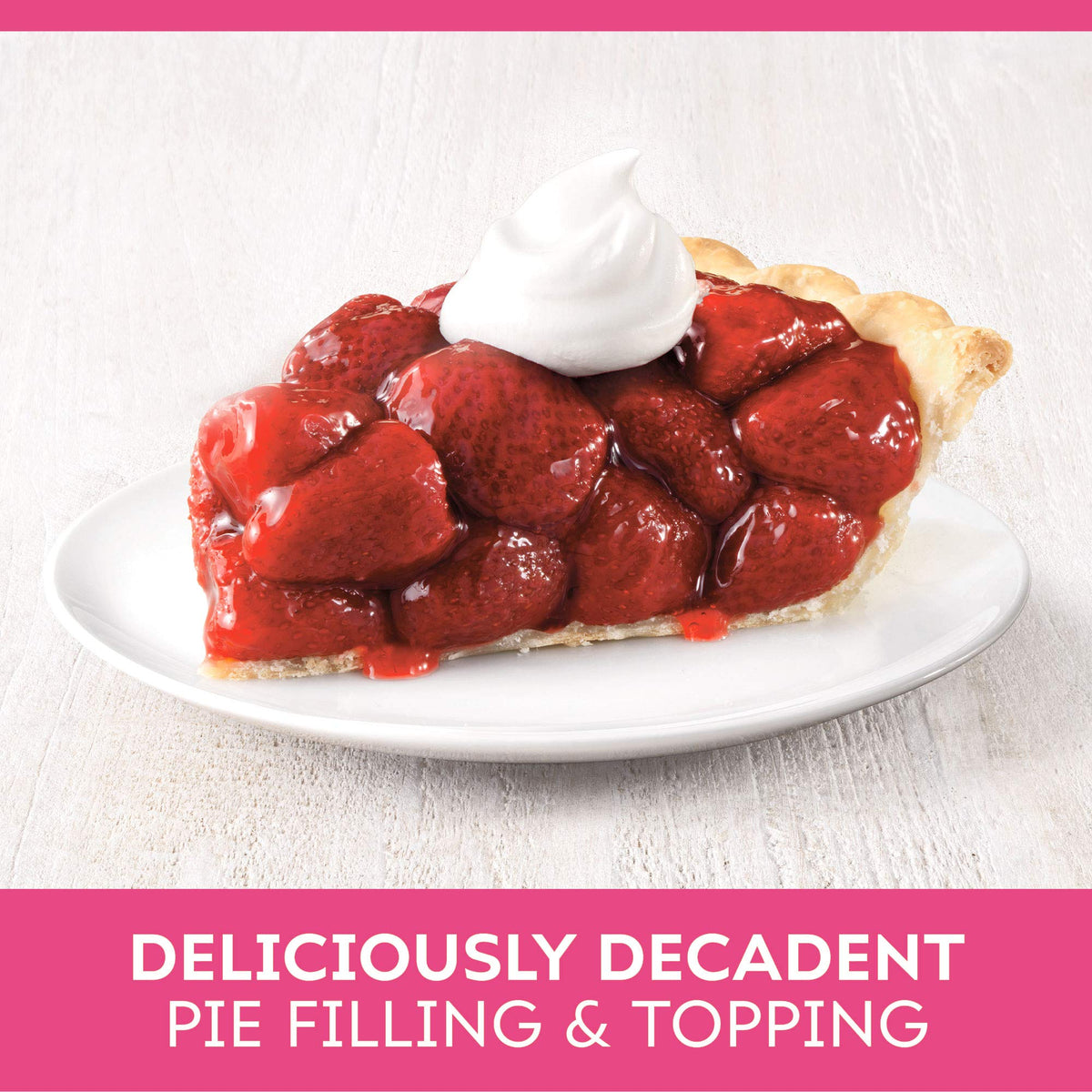 Duncan Hines Comstock Strawberry Pie Filling topping on ice cream.