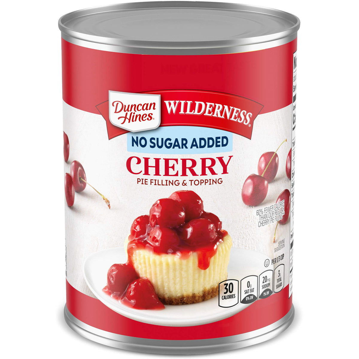 Duncan Hines Wilderness cherry filling jar closeup for easy pie filling.