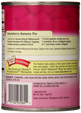 Duncan Hines Wilderness strawberry pie filling in a serving bowl.