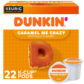 Dunkin Bakery Series Caramel Coffee Cake packaging on display for pantry choice.