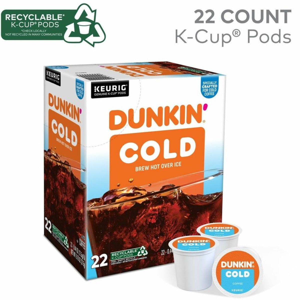 Dunkin Brew K-Cup comes in a 22-count pack for home or office.