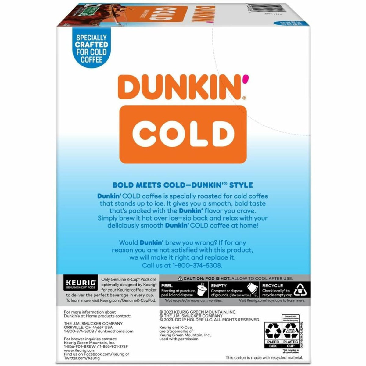 Dunkin Brew K-Cup enables quick, clean single-serve coffee brewing.