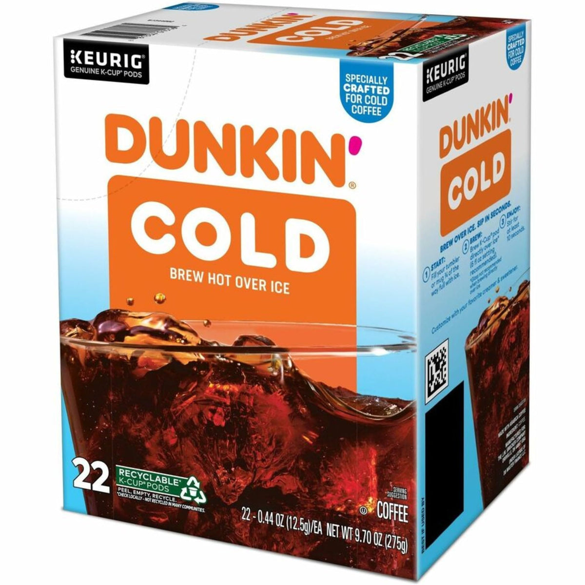 Dunkin Brew K-Cup pods recyclable for easy waste reduction after use.