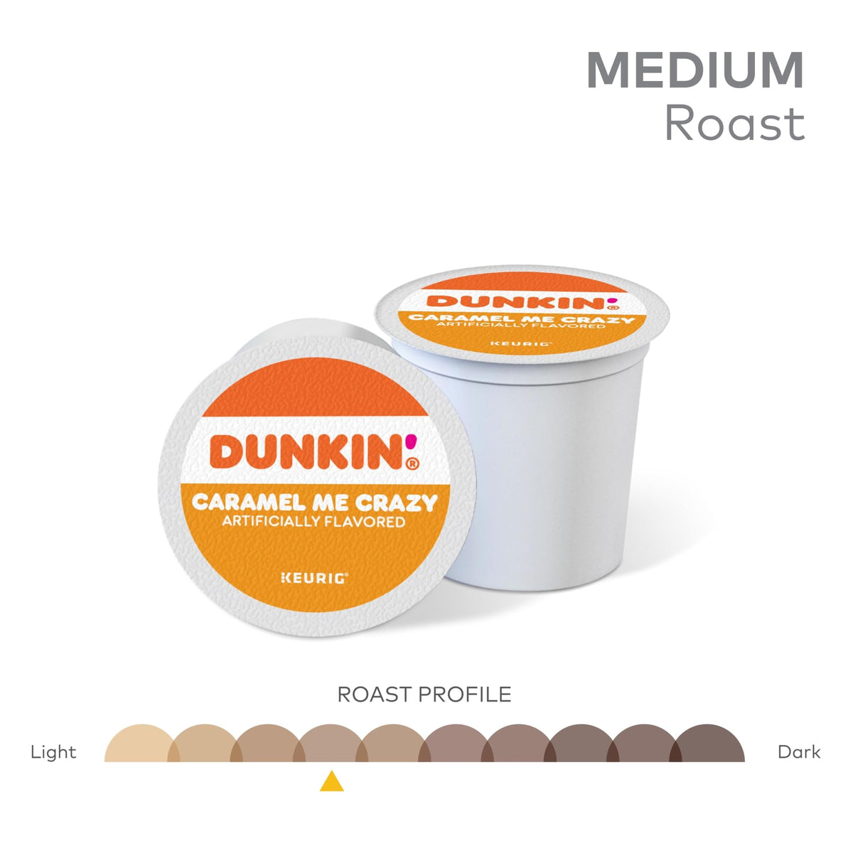 Dunkin Caramel Coffee Cake pod close-up, rich flavor in every brew.