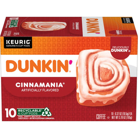 Dunkin Cinnamania K-Cup pods ready for quick mornings.