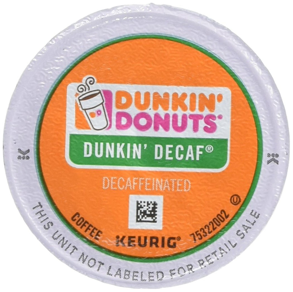 Dunkin Donuts 0846 decaf K-Cup pods in a box for office use