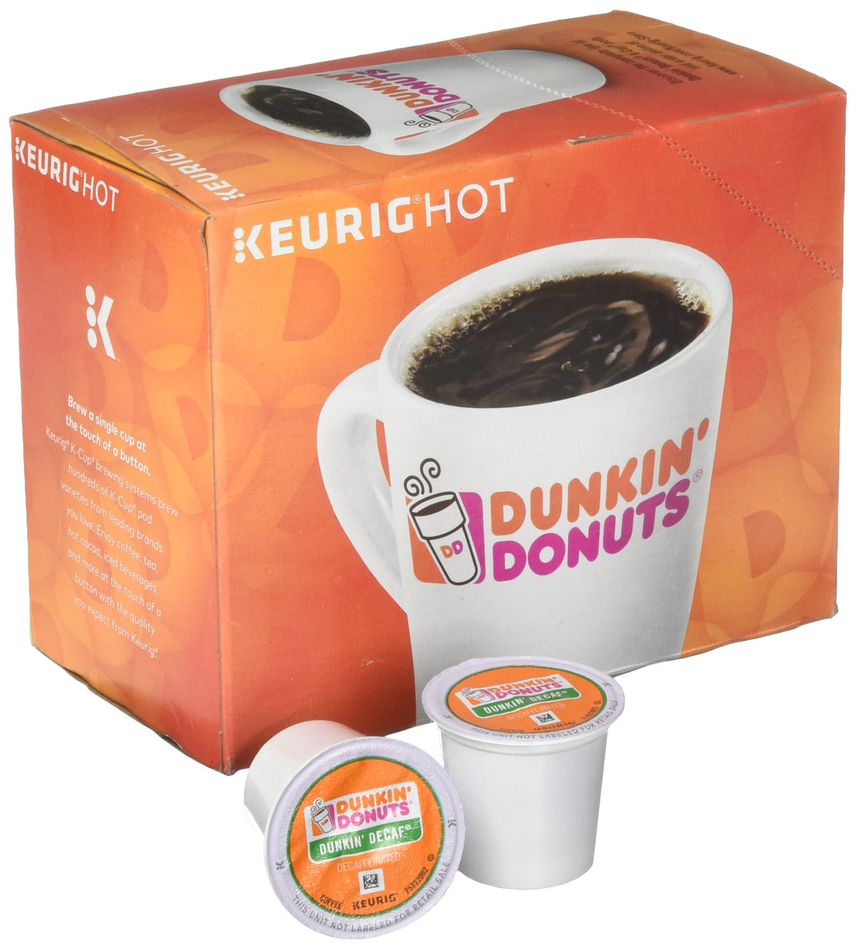 Dunkin Donuts 0846 decaf K-Cup pods in an office dispenser