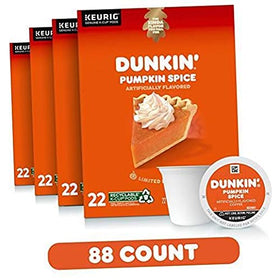 Dunkin Donuts 88-count K-Cup pods stacked for convenient keeping