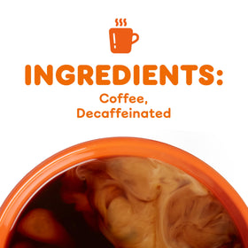 Dunkin' Donuts decaf cup steaming with a gentle aroma.