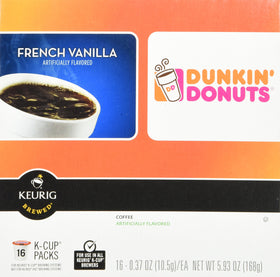 Dunkin Donuts French Vanilla K-Cups brew a smooth, aromatic cup at home.
