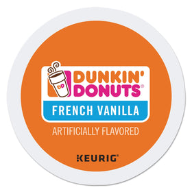 Dunkin' Donuts French Vanilla K-Cup pods for quick, flavorful morning brew.