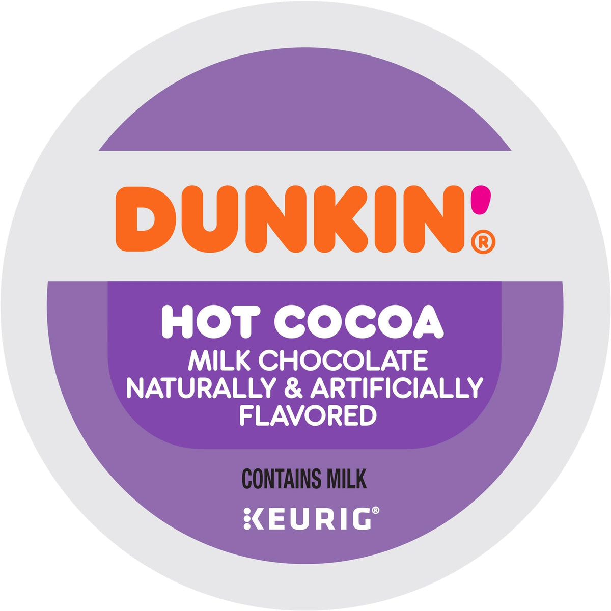 Dunkin Donuts Milk Chocolate Hot Cocoa box 22 pods, convenient home supply.
