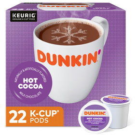 Dunkin Donuts Milk Chocolate Hot Cocoa cup with mug, ideal cozy evenings.