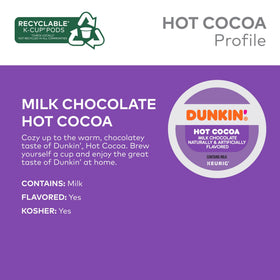 Dunkin Donuts Milk Chocolate Hot Cocoa in Keurig-compatible machine.