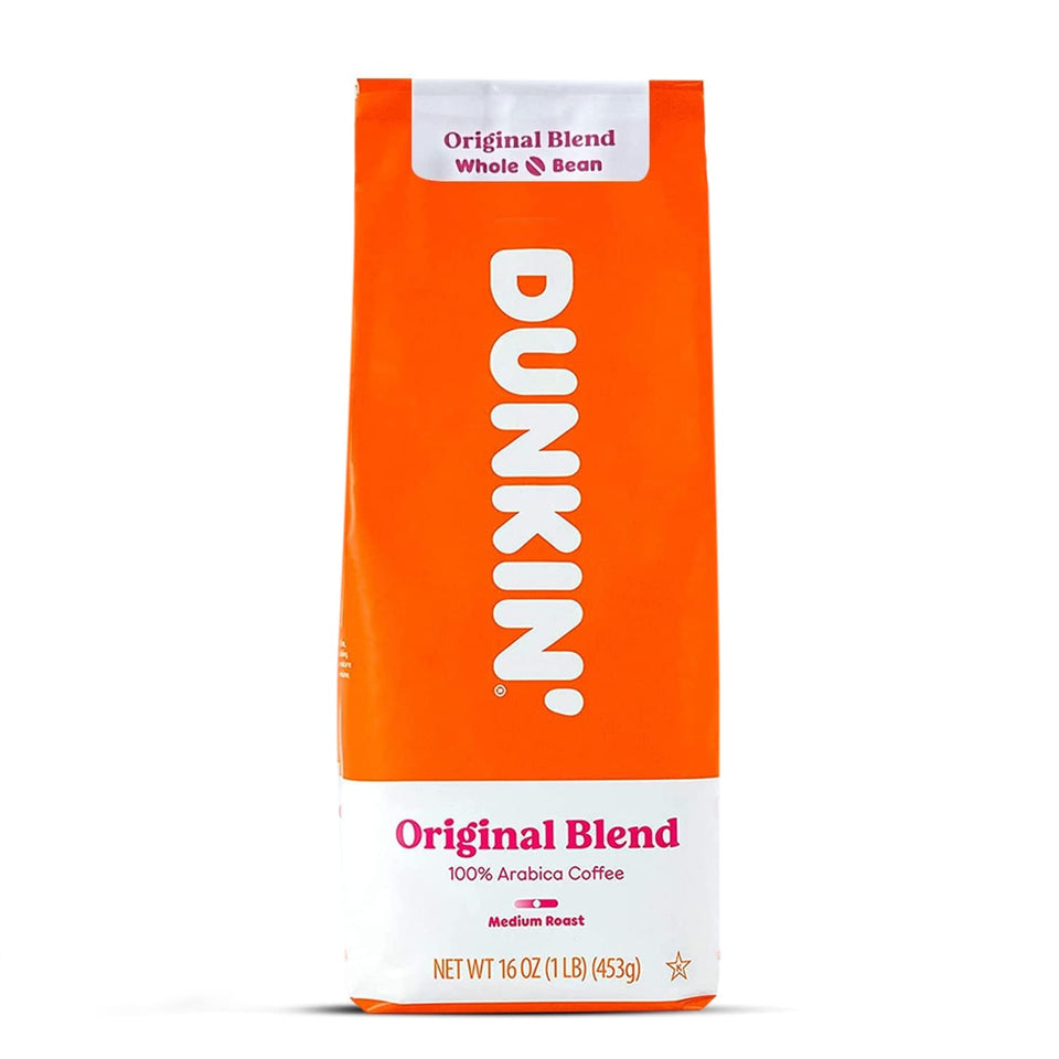 Dunkin' Donuts Original Bean whole beans for home brewing and aroma.