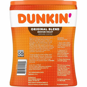 Dunkin' Donuts Original Blend four 30 oz canisters on counter.