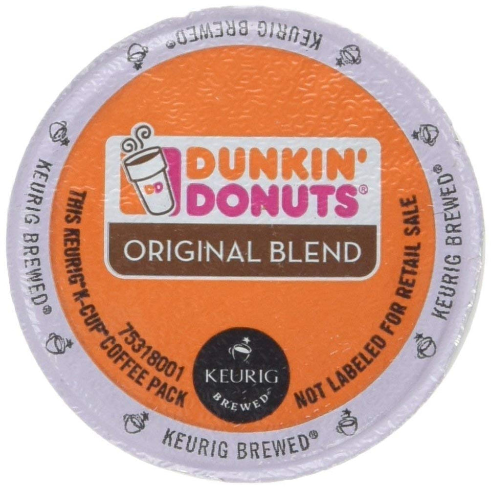 Dunkin' Donuts Original Blend K-Cups 54-count box, ready for quick Keurig brewing.