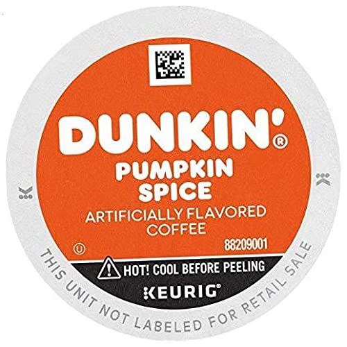 Dunkin Donuts Pumpkin Spice K-Cup pods brewing for autumn flavor at home