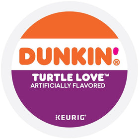 Dunkin Donuts Turtle Love close-up showing caramel, pecan, and chocolate notes