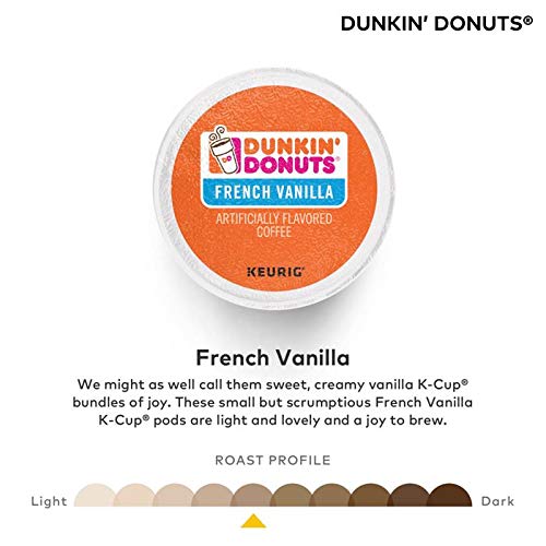 Dunkin' Donuts French Vanilla aroma rising from a steaming cup.