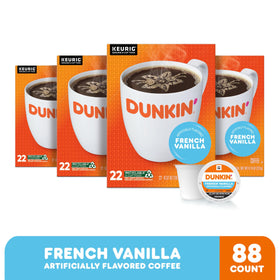 Dunkin French Vanilla K-Cup pods ready for quick morning coffee