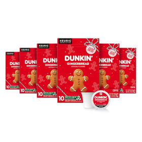 Dunkin Gingerbread coffee pods 60-count box ready for quick holiday mornings.